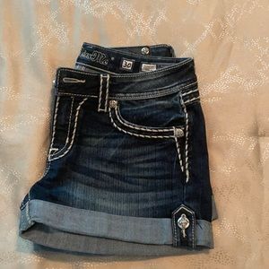 Miss Me cuffed blue Jean shorts